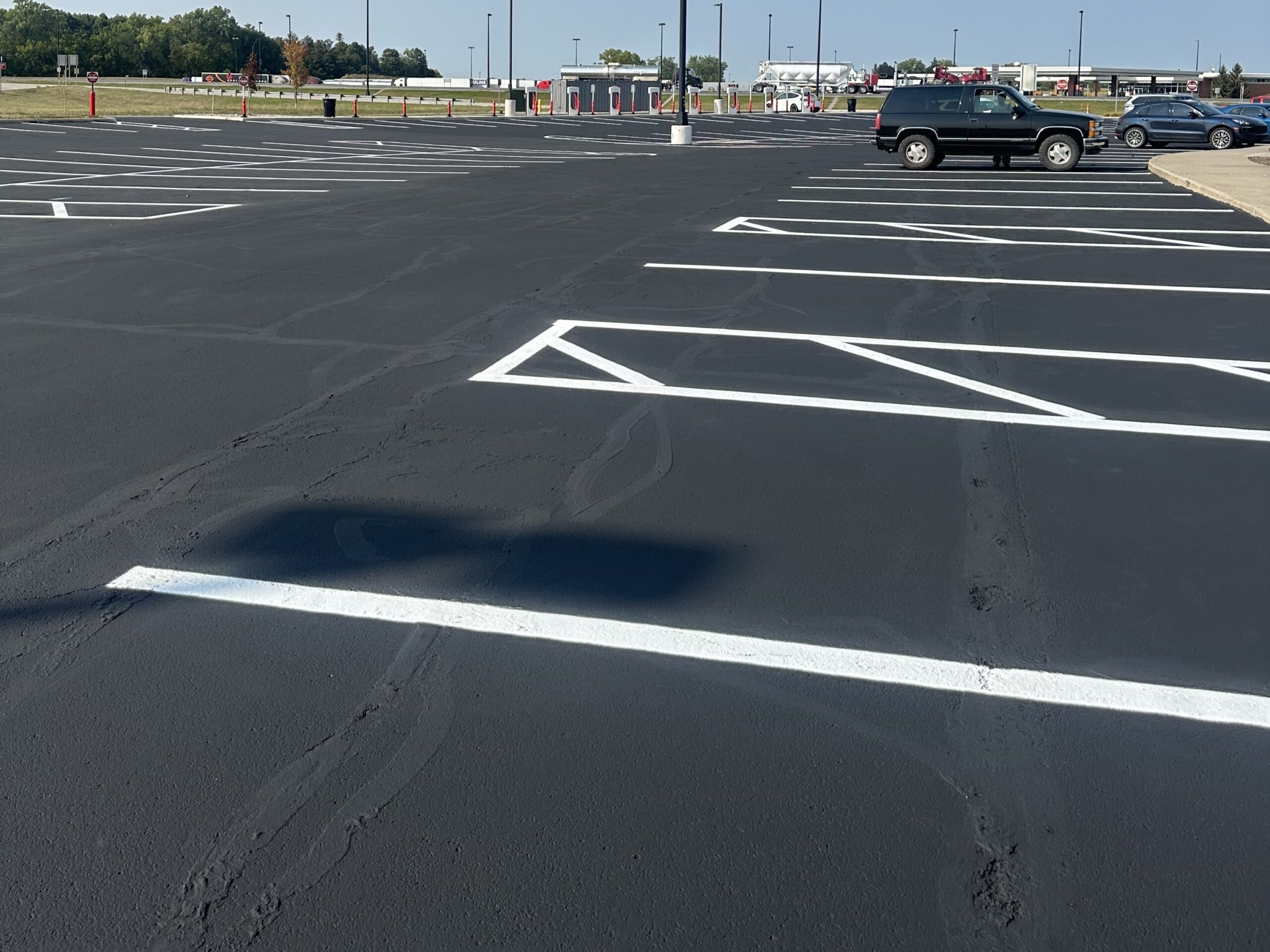 Parking Lot Striping on Ohio Turnpike Property